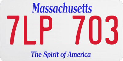 MA license plate 7LP703