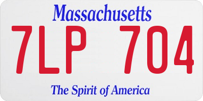 MA license plate 7LP704