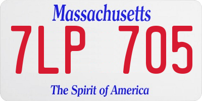 MA license plate 7LP705