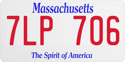 MA license plate 7LP706