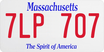 MA license plate 7LP707