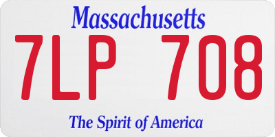 MA license plate 7LP708