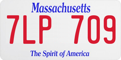 MA license plate 7LP709