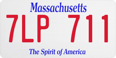 MA license plate 7LP711