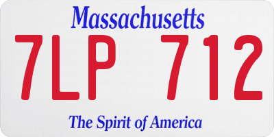 MA license plate 7LP712