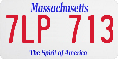 MA license plate 7LP713