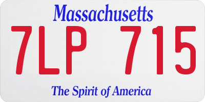 MA license plate 7LP715