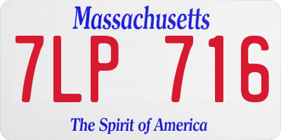 MA license plate 7LP716