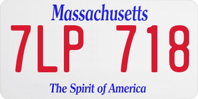 MA license plate 7LP718