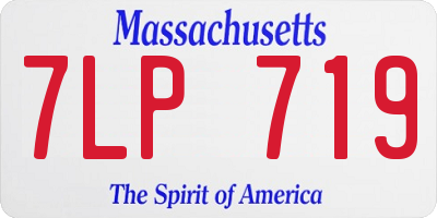 MA license plate 7LP719