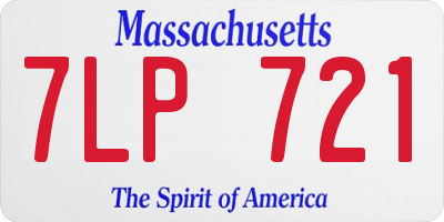 MA license plate 7LP721