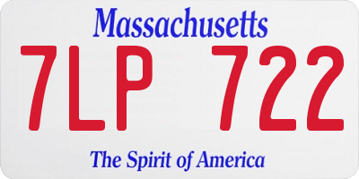 MA license plate 7LP722