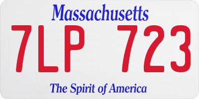 MA license plate 7LP723