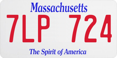 MA license plate 7LP724