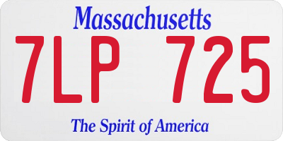 MA license plate 7LP725