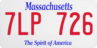MA license plate 7LP726