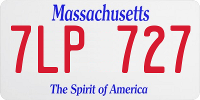 MA license plate 7LP727