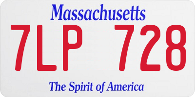 MA license plate 7LP728