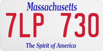 MA license plate 7LP730