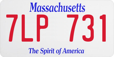 MA license plate 7LP731