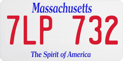 MA license plate 7LP732