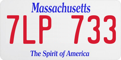 MA license plate 7LP733
