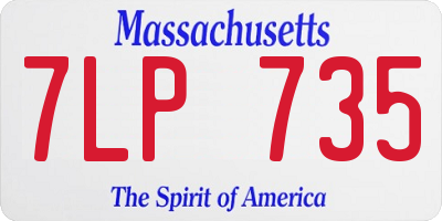 MA license plate 7LP735