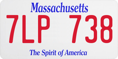 MA license plate 7LP738