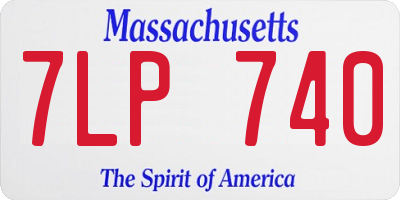 MA license plate 7LP740