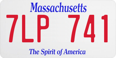 MA license plate 7LP741