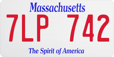 MA license plate 7LP742