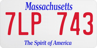 MA license plate 7LP743
