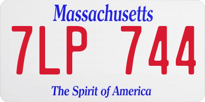 MA license plate 7LP744