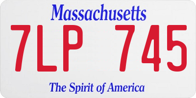MA license plate 7LP745