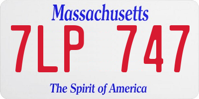 MA license plate 7LP747