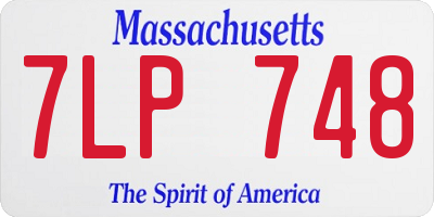MA license plate 7LP748