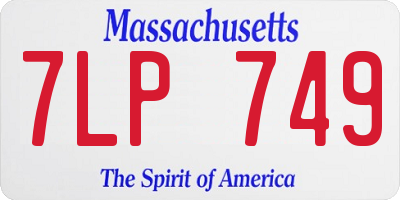 MA license plate 7LP749