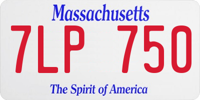 MA license plate 7LP750