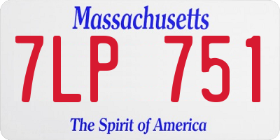 MA license plate 7LP751