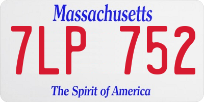 MA license plate 7LP752