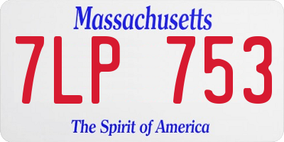 MA license plate 7LP753