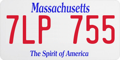 MA license plate 7LP755