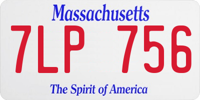 MA license plate 7LP756