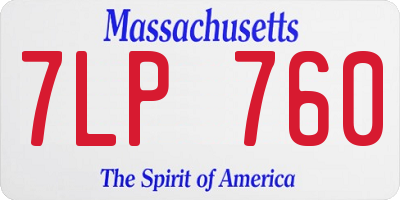 MA license plate 7LP760