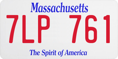 MA license plate 7LP761