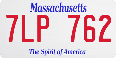 MA license plate 7LP762