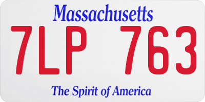 MA license plate 7LP763
