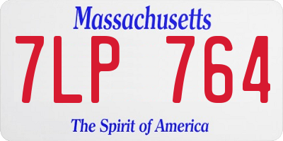 MA license plate 7LP764