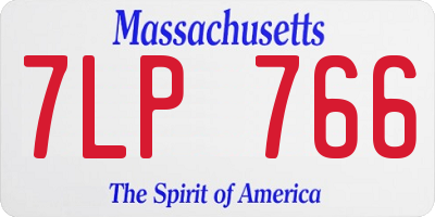 MA license plate 7LP766
