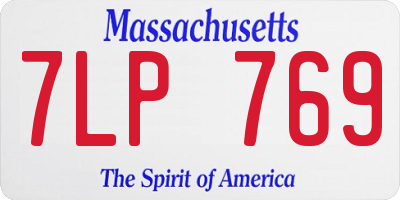MA license plate 7LP769